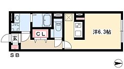 LUORE城西 3階1Kの間取り