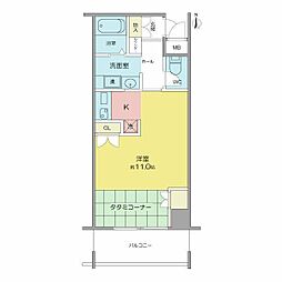 鶴舞ガーデンコート 12階ワンルームの間取り