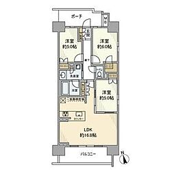 オープンレジデンシア桜通筒井 8階3LDKの間取り