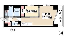 S-FORT熱田花町 9階1LDKの間取り