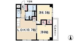 ガーディアン白金 6階2LDKの間取り