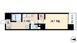 グレイス今池 8階1Kの間取り