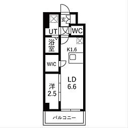 メイクスアート千種ウエスト 6階1LDKの間取り