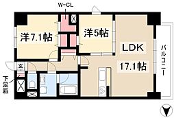 JS御園通 10階2LDKの間取り