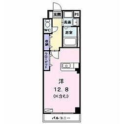 ヴィラ・イレブンス 2階1Kの間取り