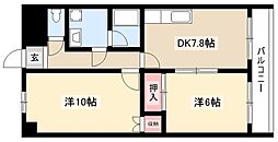 イエローハウス栄 8階2DKの間取り