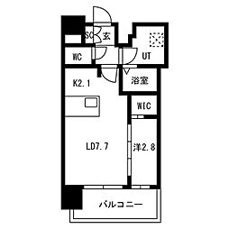メイクスアート新栄III 13階1LDKの間取り
