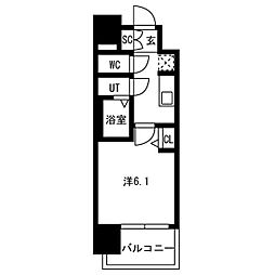 メイクスアート新栄III 12階1Kの間取り