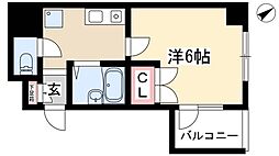 casa桜・千種 1Kの間取図画像