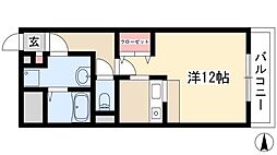 プリミエール塩付通 1Kの間取図画像