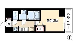 プレサンス久屋大通公園セラフィ 1Kの間取図画像