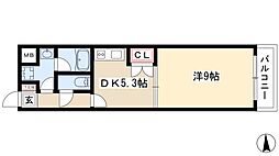 RESIDIA東桜 1DKの間取図画像