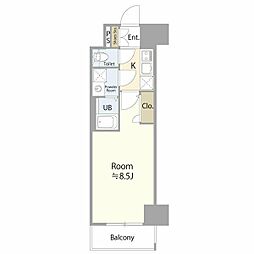 エスリード東別院ザ・セントレ 1Kの間取図画像