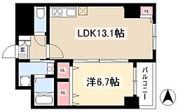 L'Allure松原 1LDKの間取図画像