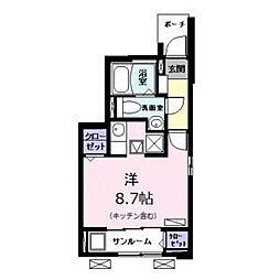 サンエルフ4 1Kの間取図画像