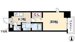 リシュドール鶴舞公園 1Kの間取図画像