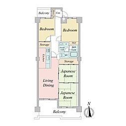 三井東別院ハイツ 4LDKの間取図画像