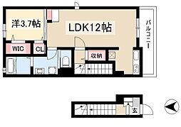 ノール・ラヴァン1 1LDKの間取図画像