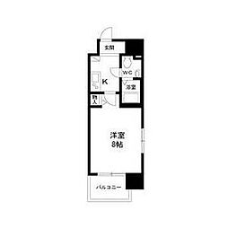 エコロジー鶴舞レジデンス 1Kの間取図画像
