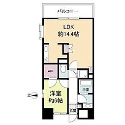 ラドゥセール山王 1LDKの間取図画像