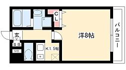 キャノンピア鶴舞 1Kの間取図画像