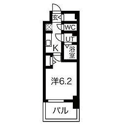 メイクス名駅南2 1Kの間取図画像