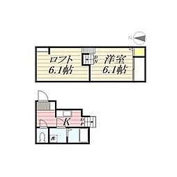 ルナフォルツァ神宮西 1Kの間取図画像