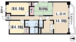 クレストステージゴキソ 3LDKの間取図画像