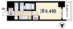 プレサンス新栄アーバンフロー 1Kの間取図画像