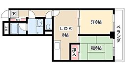 第11オーシャンビル 2LDKの間取図画像