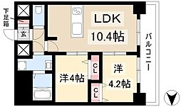 ディアレイシャス名古屋大須通 2LDKの間取図画像