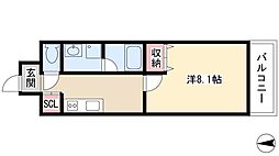 ララステージ熱田 1Kの間取図画像