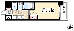 アステリ鶴舞エーナ 1Kの間取図画像