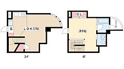 BIANCASA水主町 1LDKの間取図画像