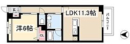アドバンス切戸 1LDKの間取図画像