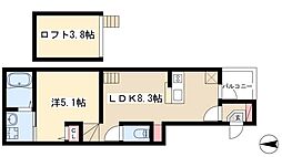 フェリオ新栄 1LDKの間取図画像