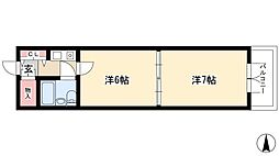 東和マンション広小路 2Kの間取図画像