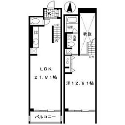 RESIDIA東桜2 1LDKの間取図画像