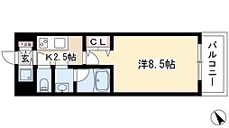 ルクレ新栄レジデンス 1Kの間取図画像