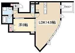 WESTIN上前津 1LDKの間取図画像