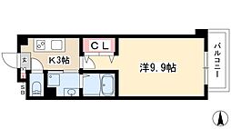 リシュドール鶴舞公園 1Kの間取図画像