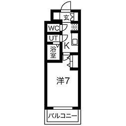 メイクスWアート丸の内 1Kの間取図画像