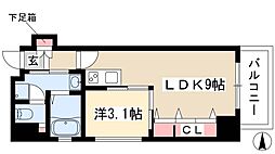 ラクラーレ上前津 1LDKの間取図画像