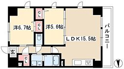 Arcus金山 2LDKの間取図画像