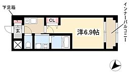 LIDIA 1Kの間取図画像