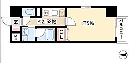 ラクラス浅間町 1Kの間取図画像