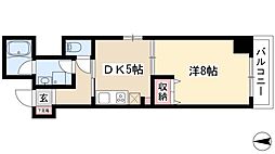 メリヴ鶴舞 1DKの間取図画像