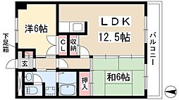 エクセル石仏 2LDKの間取図画像