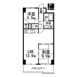 アーバン滝子 2LDKの間取図画像