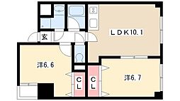 スリーウェイ金山 2LDKの間取図画像